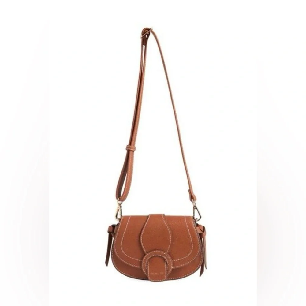 Rachel Zoe Crossbody Tan Convertible Hip Shoulder Vegan Leather Bag NEW - Picture 3 of 10